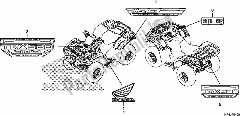 All parts for the Mark of the Honda TRX 520 FA6 2020