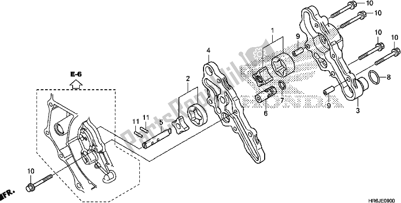 All parts for the Oil Pump of the Honda TRX 520 FA6 2020