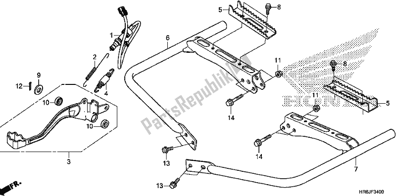 All parts for the Pedal/step of the Honda TRX 520 FA6 2020