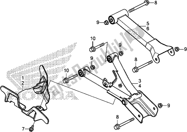 All parts for the Rear Arm of the Honda TRX 520 FA6 2020