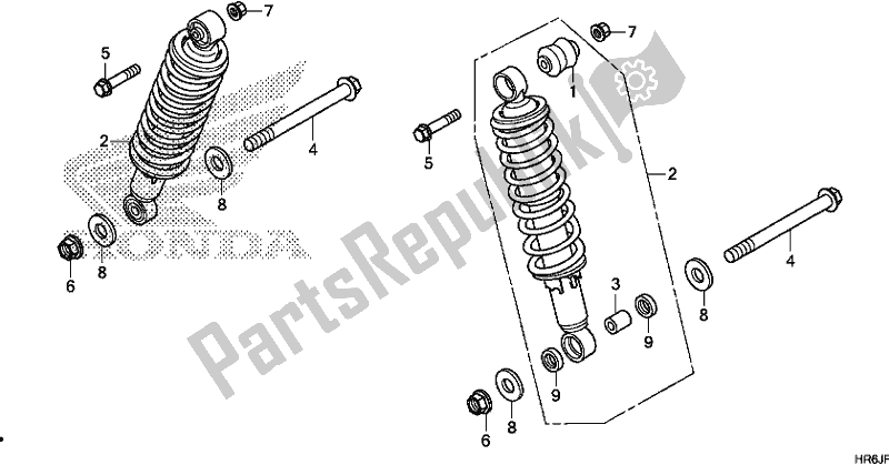 Toutes les pièces pour le Coussin Arrière du Honda TRX 520 FA6 2020