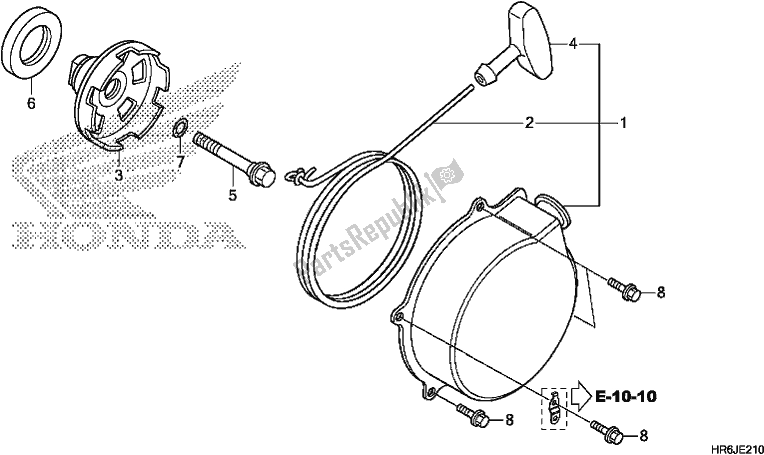 All parts for the Recoil Starter of the Honda TRX 520 FA6 2020