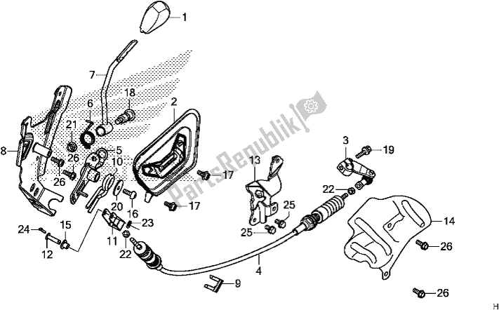 All parts for the Select Lever of the Honda TRX 520 FA6 2020