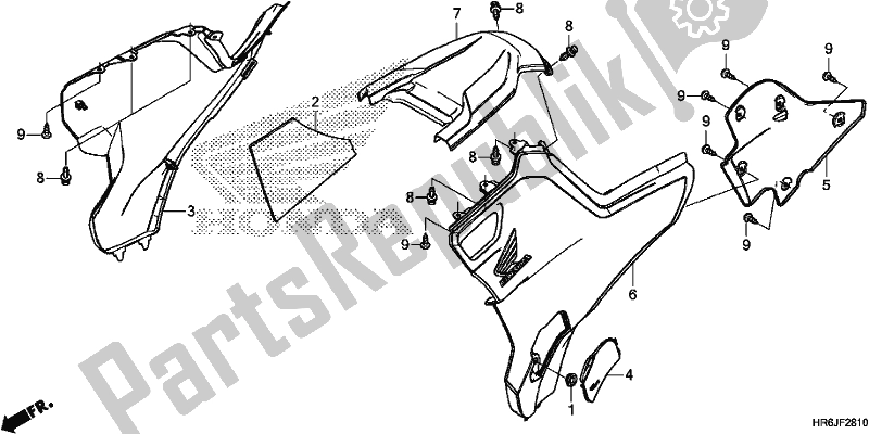 Todas las partes para Side Cover/tank Cover de Honda TRX 520 FA6 2020