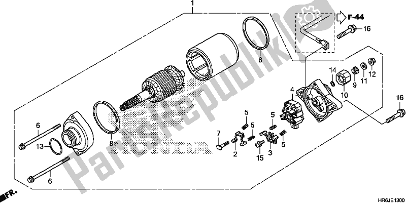 All parts for the Starter Motor of the Honda TRX 520 FA6 2020