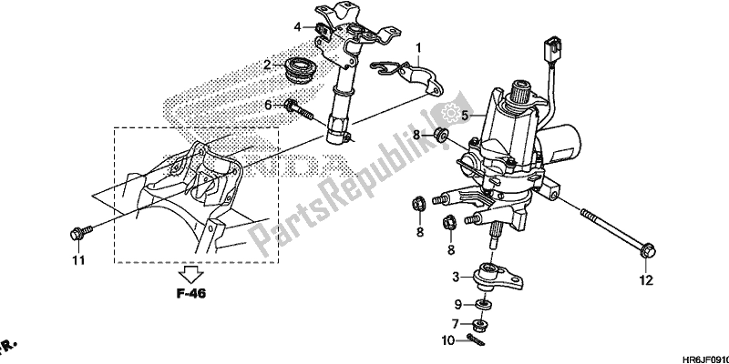 Alle onderdelen voor de Stuuras van de Honda TRX 520 FA6 2020
