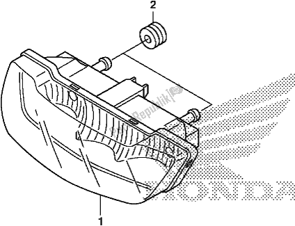 All parts for the Taillight of the Honda TRX 520 FA6 2020