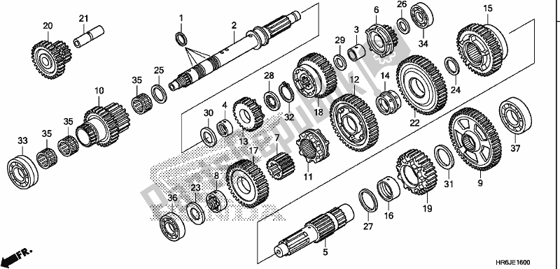 All parts for the Transmission of the Honda TRX 520 FA6 2020