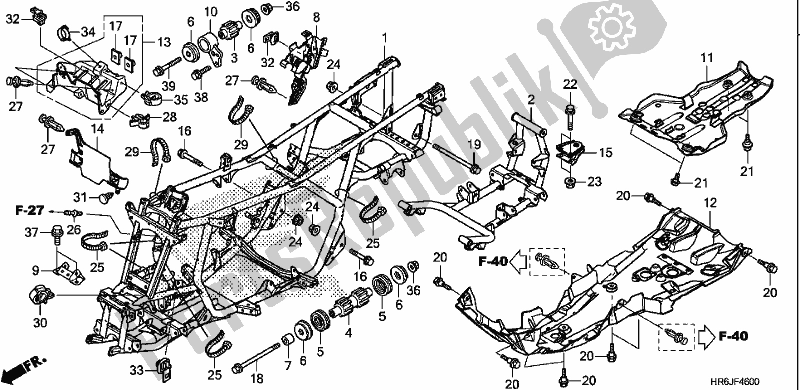 Todas as partes de Corpo Da Moldura do Honda TRX 520 FA7 2020