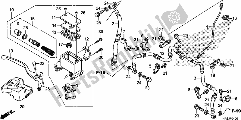 Tutte le parti per il Pompa Freno Anteriore del Honda TRX 520 FA7 2020