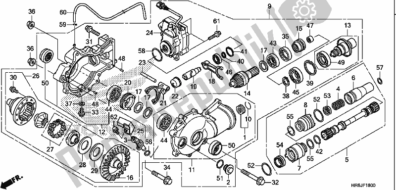 Todas as partes de Engrenagem Final Dianteira do Honda TRX 520 FA7 2020