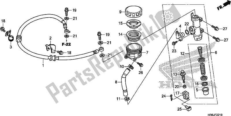 Todas las partes para Cilindro Maestro Del Freno Trasero de Honda TRX 520 FA7 2020