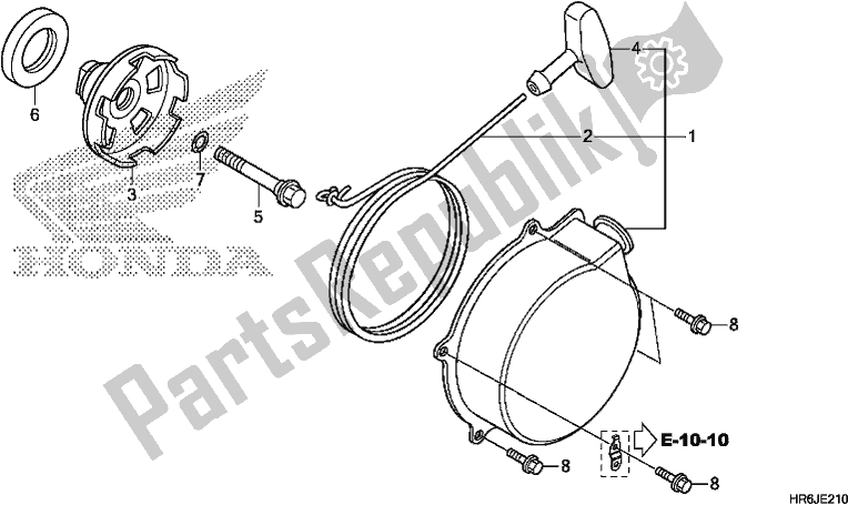 Tutte le parti per il Avviamento A Strappo del Honda TRX 520 FA7 2020