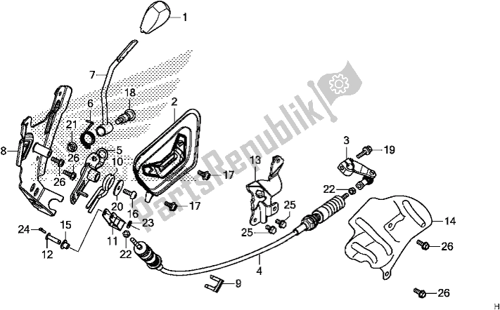 All parts for the Select Lever of the Honda TRX 520 FA7 2020