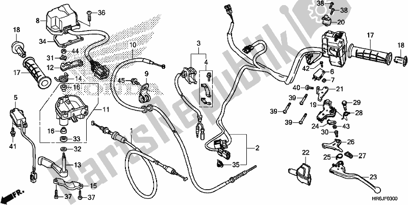 Tutte le parti per il Interruttore / Cavo del Honda TRX 520 FA7 2020