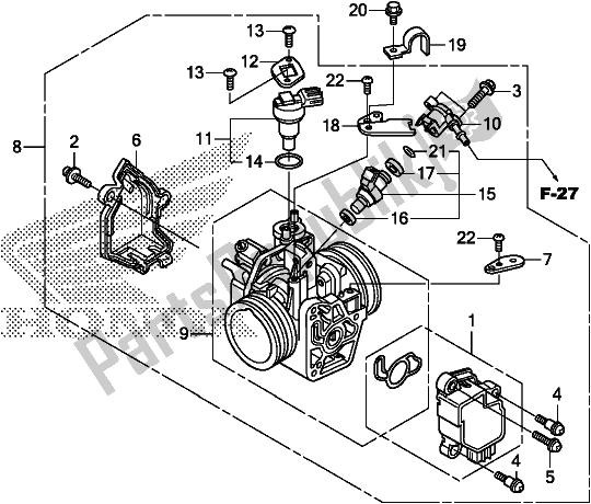 Todas as partes de Corpo Do Acelerador do Honda TRX 520 FA7 2020