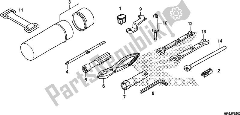 Alle onderdelen voor de Hulpmiddelen van de Honda TRX 520 FA7 2020