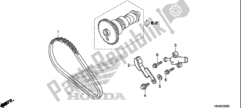 Alle onderdelen voor de Nokkenketting / Spanner van de Honda TRX 520 FE1 2020