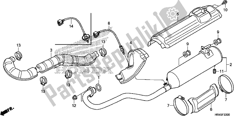 Todas as partes de Silenciador De Exaustão do Honda TRX 520 FE1 2020