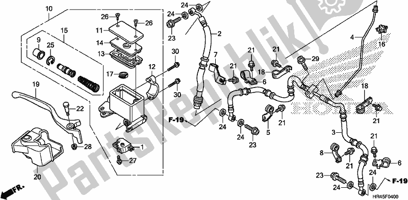 Todas las partes para Cilindro Maestro Del Freno Delantero de Honda TRX 520 FE1 2020