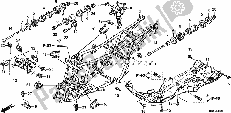 Tutte le parti per il Corpo Del Telaio del Honda TRX 520 FE2 2020