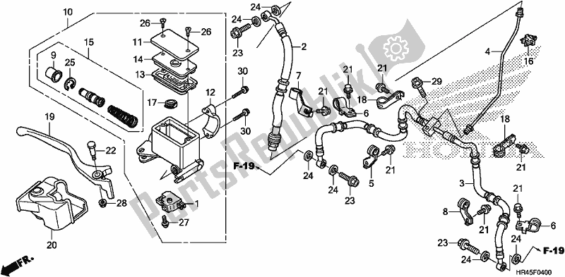 Todas las partes para Cilindro Maestro Del Freno Delantero de Honda TRX 520 FE2 2020