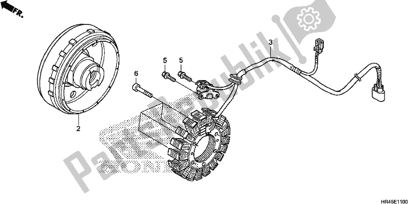 Todas as partes de Gerador do Honda TRX 520 FE2 2020