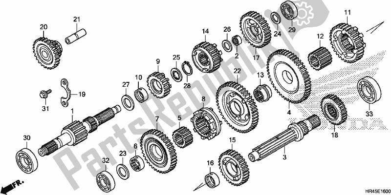 Toutes les pièces pour le Transmission du Honda TRX 520 FE2 2020