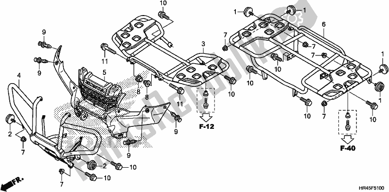 All parts for the Carrier of the Honda TRX 520 FM1 2019