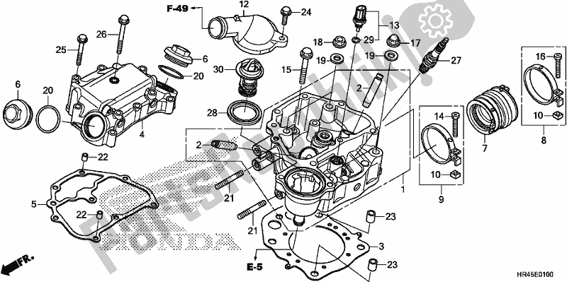 Todas as partes de Cabeça De Cilindro do Honda TRX 520 FM1 2019