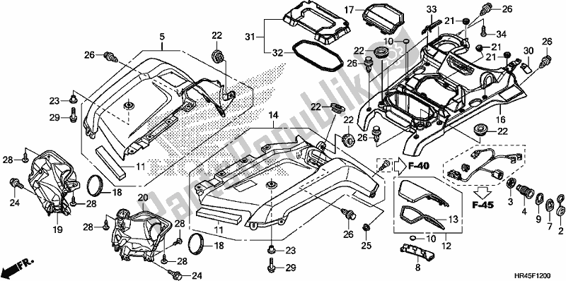 All parts for the Front Fender of the Honda TRX 520 FM1 2019