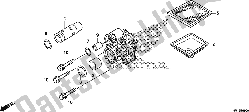 All parts for the Oil Pump of the Honda TRX 520 FM1 2019