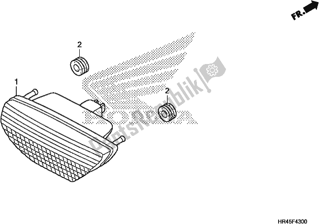 All parts for the Taillight of the Honda TRX 520 FM1 2019