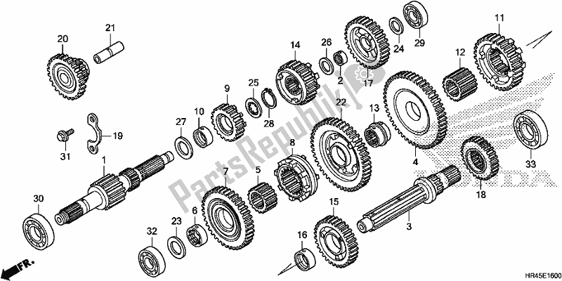 All parts for the Transmission of the Honda TRX 520 FM1 2019