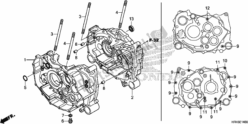 Alle onderdelen voor de Carter van de Honda TRX 520 FM2 2020