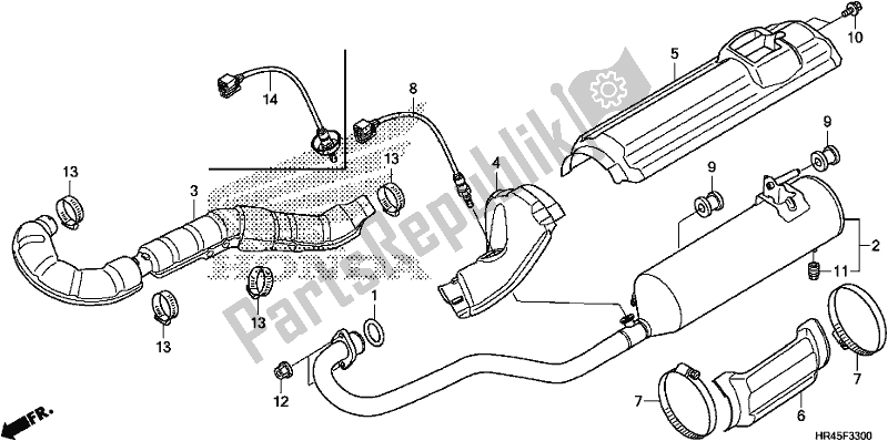 Toutes les pièces pour le Silencieux D'échappement du Honda TRX 520 FM2 2020