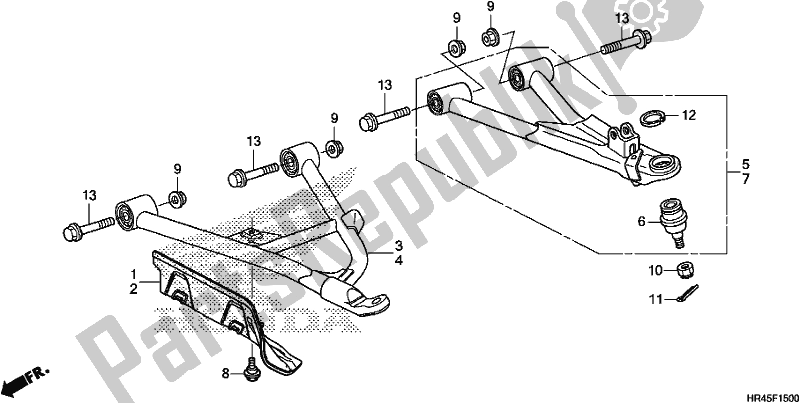 Toutes les pièces pour le Bras Avant du Honda TRX 520 FM2 2020