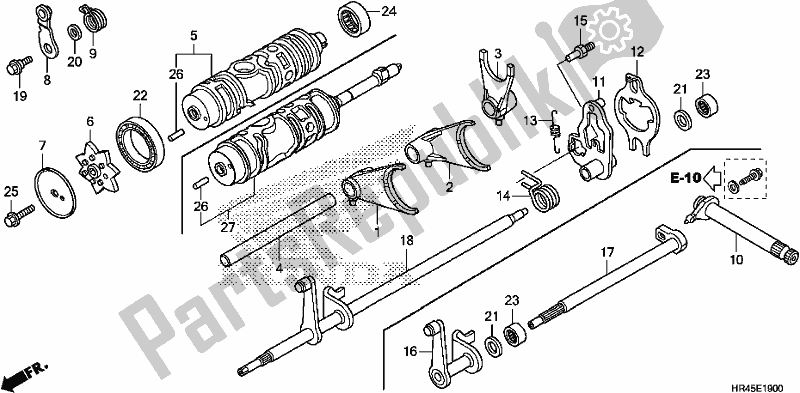 Toutes les pièces pour le Fourchette De Changement De Vitesse du Honda TRX 520 FM2 2020