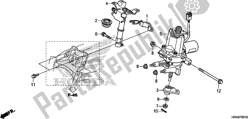 Alle onderdelen voor de Steering Shaft (eps) van de Honda TRX 520 FM2 2020