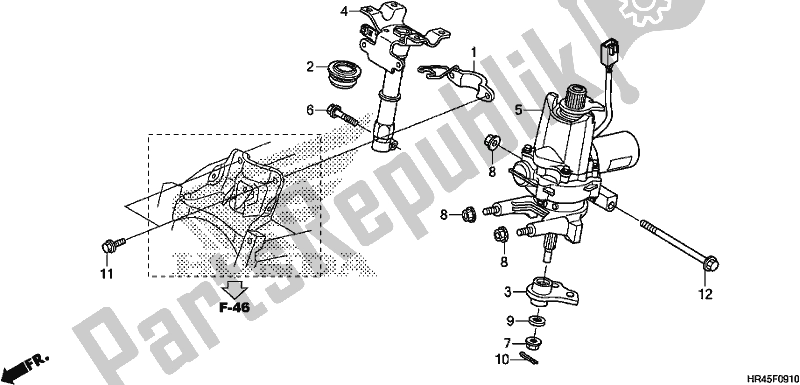 Alle onderdelen voor de Steering Shaft (eps) van de Honda TRX 520 FM2 2020