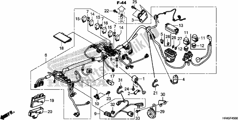 All parts for the Wire Harness of the Honda TRX 520 FM2 2020