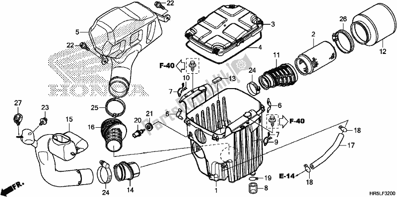 Alle onderdelen voor de Luchtfilter van de Honda TRX 520 FM6 2020