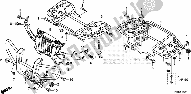 Alle onderdelen voor de Vervoerder van de Honda TRX 520 FM6 2020