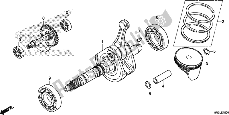 Tutte le parti per il Albero Motore / Pistone del Honda TRX 520 FM6 2020