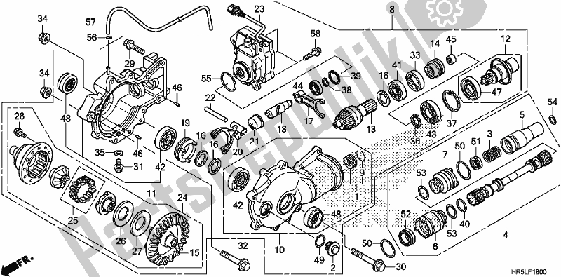 Todas as partes de Engrenagem Final Dianteira do Honda TRX 520 FM6 2020