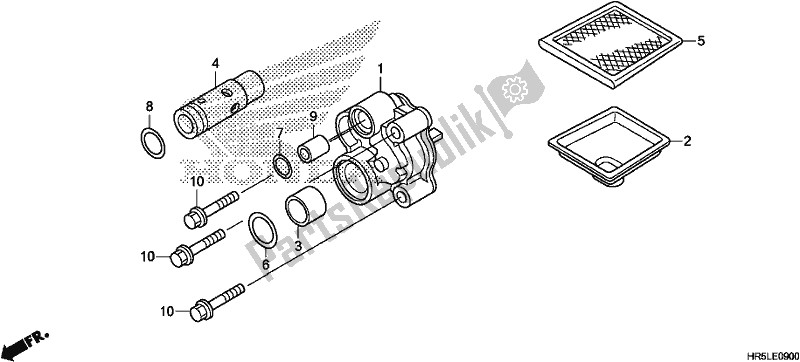 All parts for the Oil Pump of the Honda TRX 520 FM6 2020