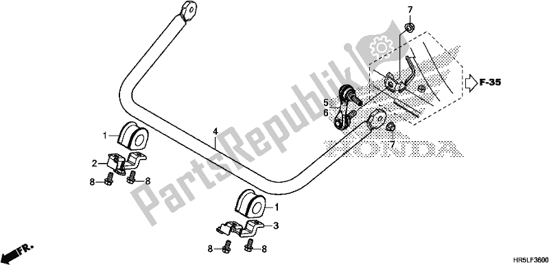 Alle onderdelen voor de Stabilisator van de Honda TRX 520 FM6 2020