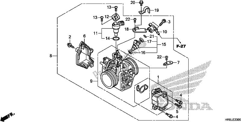 All parts for the Throttle Body of the Honda TRX 520 FM6 2020