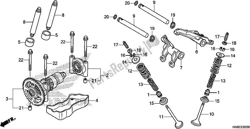 All parts for the Camshaft/valve of the Honda TRX 680 FA 2017