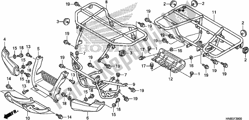 All parts for the Carrier of the Honda TRX 680 FA 2017